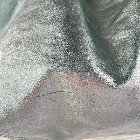 Tiffany & Co. Reversible Metallic Silver Leather Tote w/ Matching Zip Pouch RARE - Picture 7 of 16